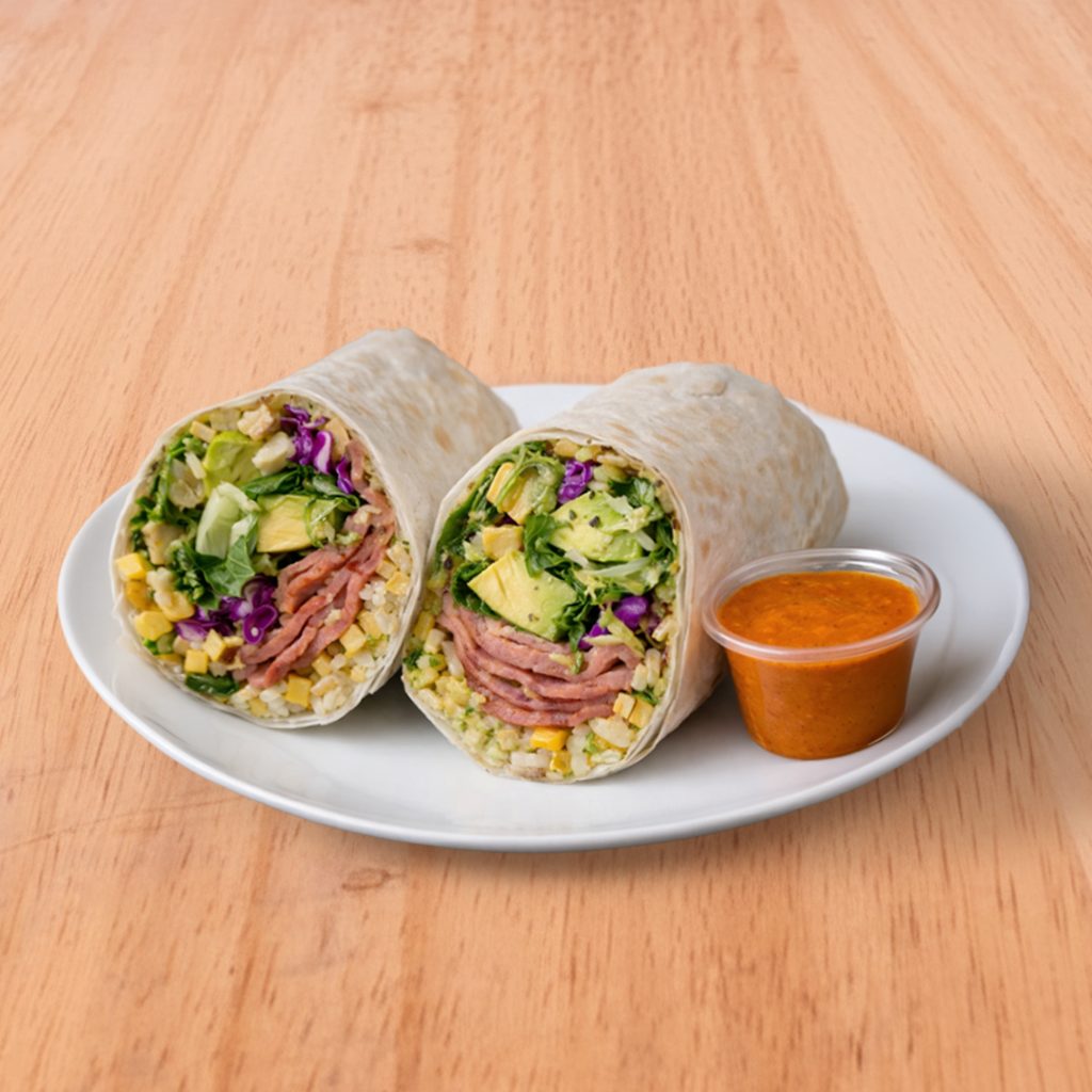 Turkey Bacon & Avocado Burrito (Gluten Free Option).