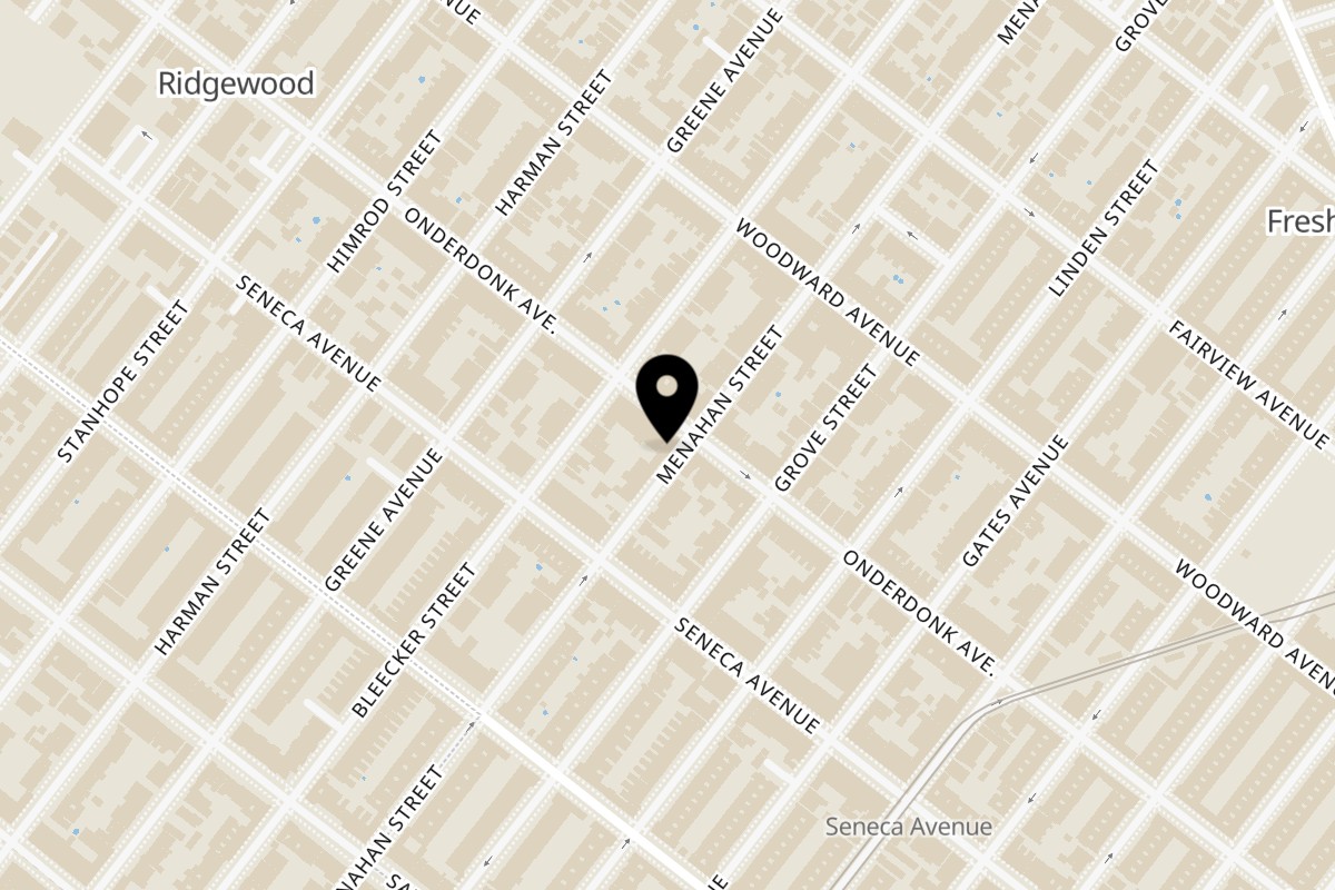 Map showing the location of Abracadabra Magic Diner on 5-66 Onderdonk Ave in Ridgewood